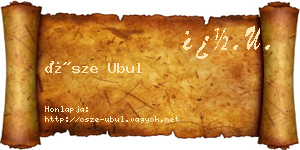Ősze Ubul névjegykártya